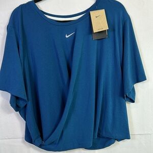 Nike Dri Fit Teal Size 3X Training Side Wrap Top New